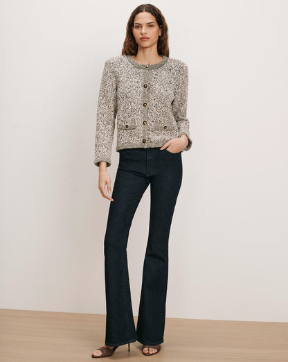 Veronica Beard | Rexton Cardigan in Speckled Off-White Dove Multi Dove White Multi