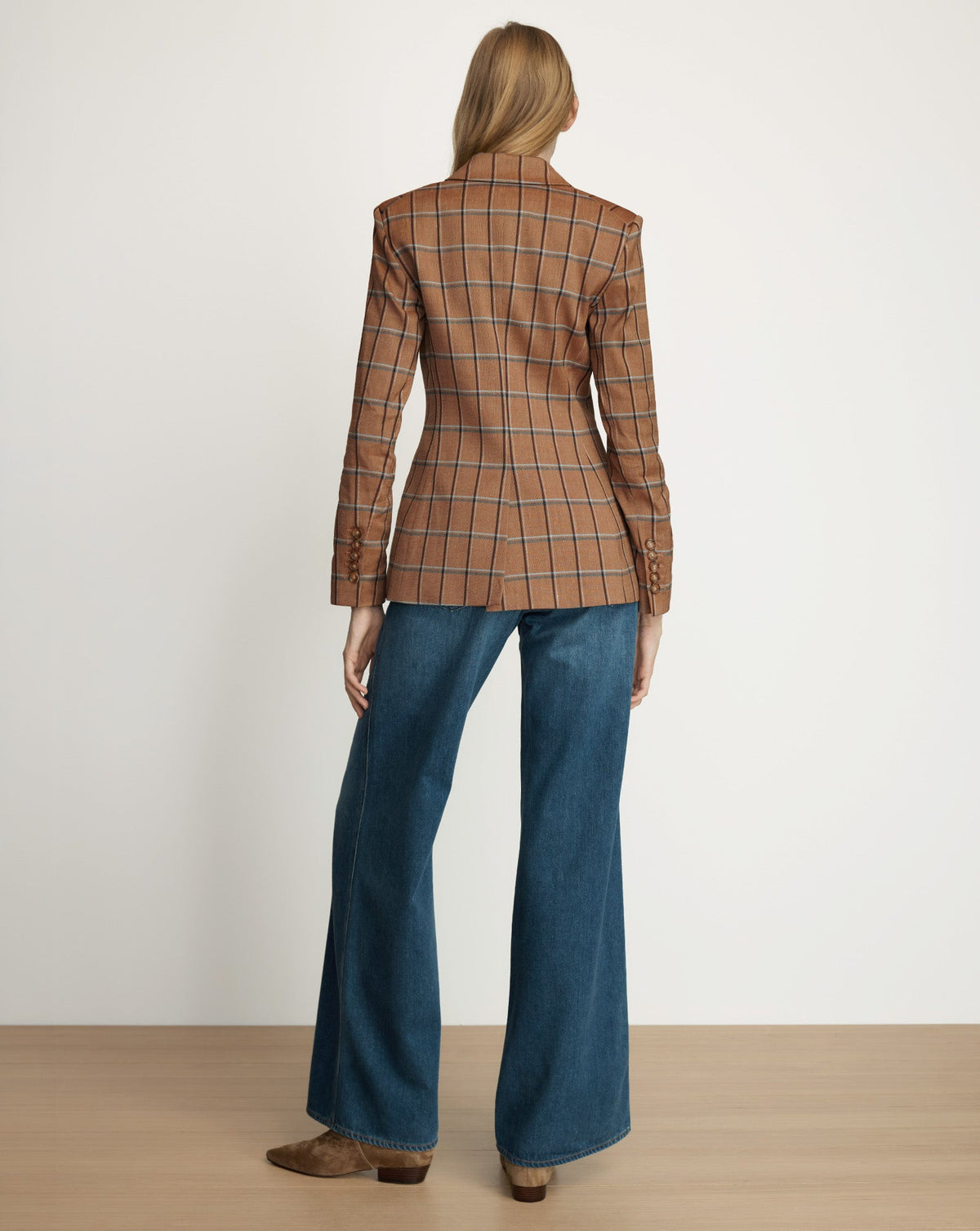 Veronica Beard | Rickie Plaid Dickey Jacket in Brown Ochre Multi Ochre Multi