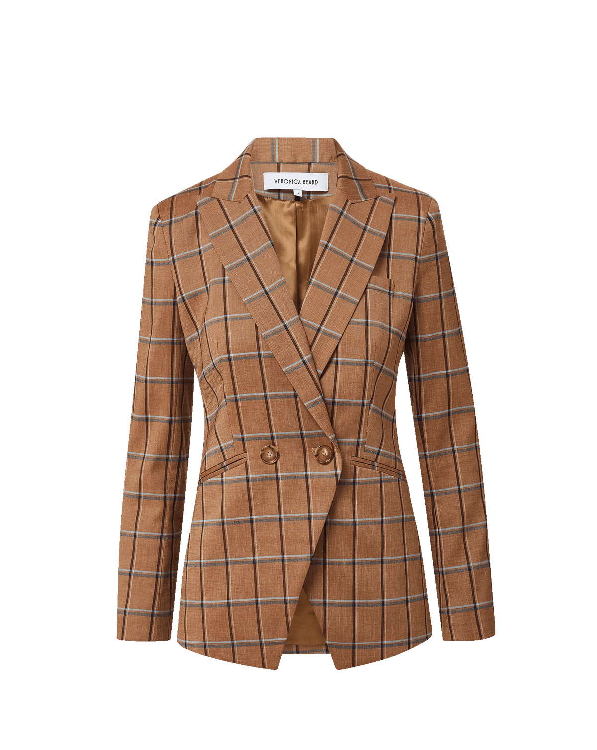 Veronica Beard | Rickie Plaid Dickey Jacket in Brown Ochre Multi Ochre Multi