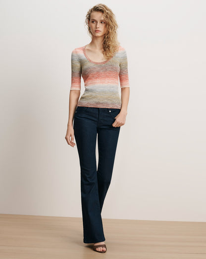 Veronica Beard | Archibald Knit Pullover in Orange Flame/Mustard Multi Orange Flame/Mustard Multi
