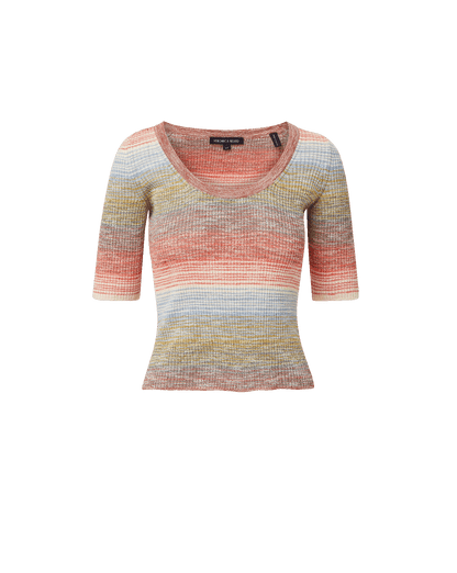 Veronica Beard | Archibald Knit Pullover in Orange Flame/Mustard Multi Orange Flame/Mustard Multi