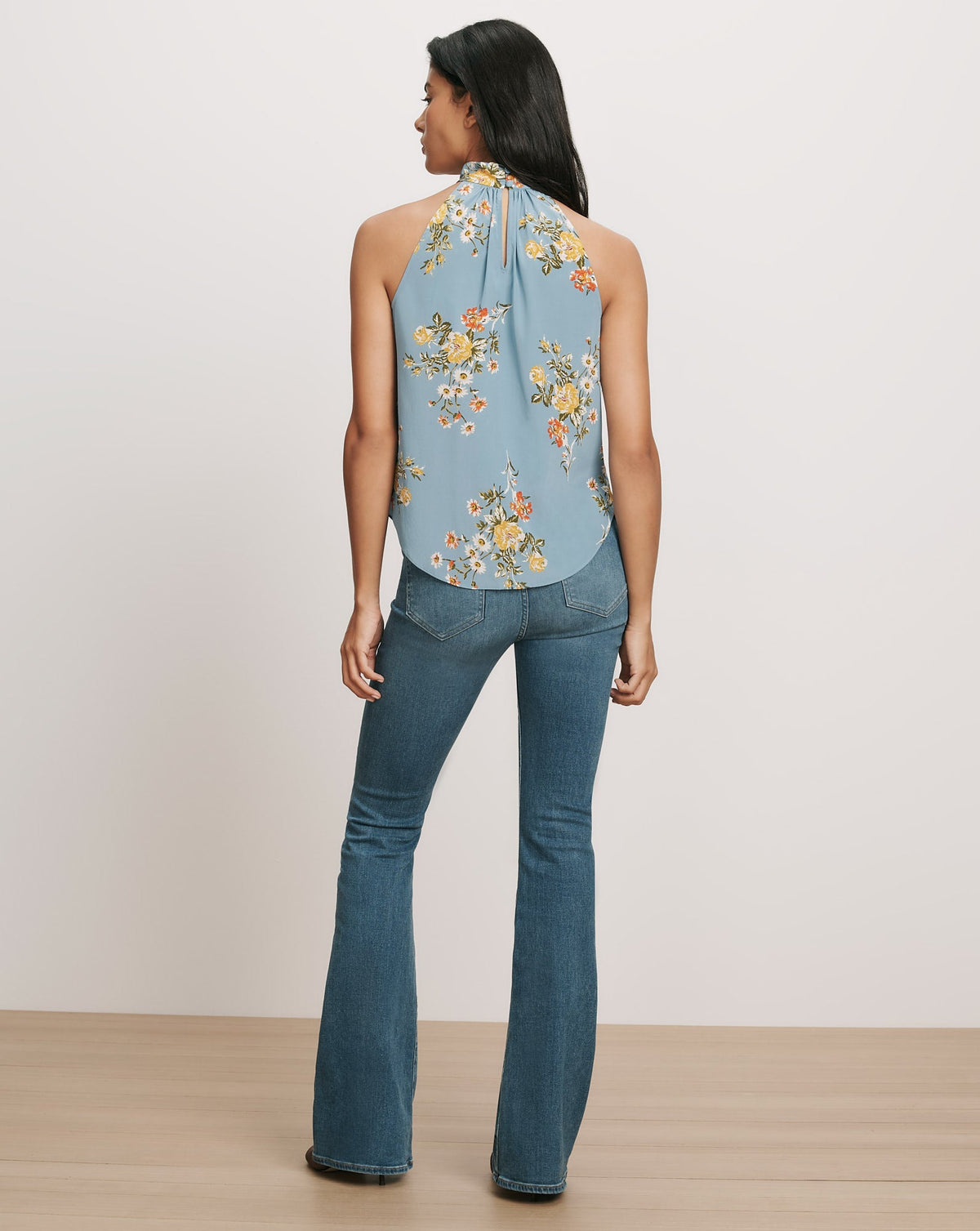 Veronica Beard | Kovi Floral Halter Top in Blue River Multi Blue River Multi