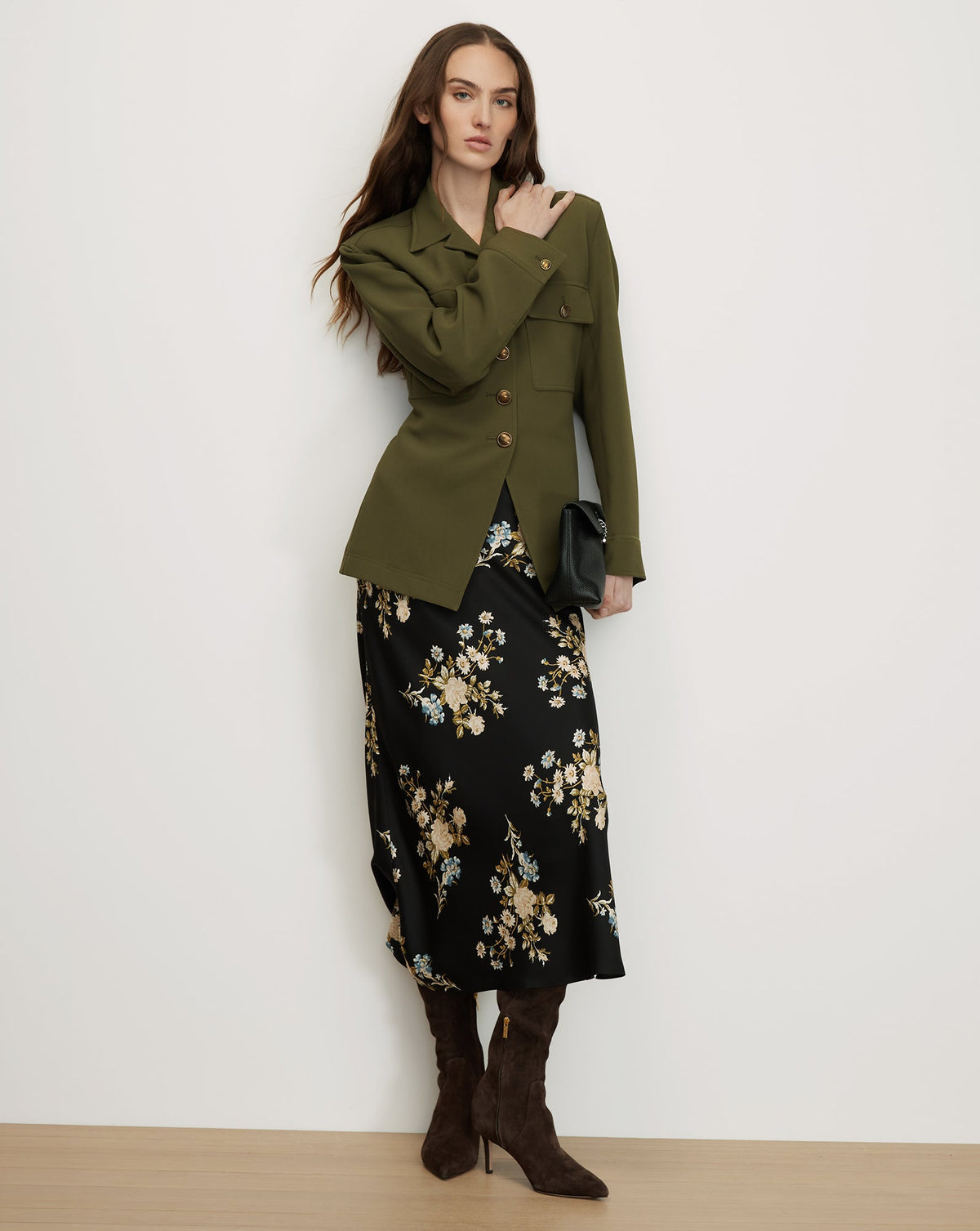 Veronica Beard | Molyneux Tailored Utility Jacket in Dark Green Loden Loden
