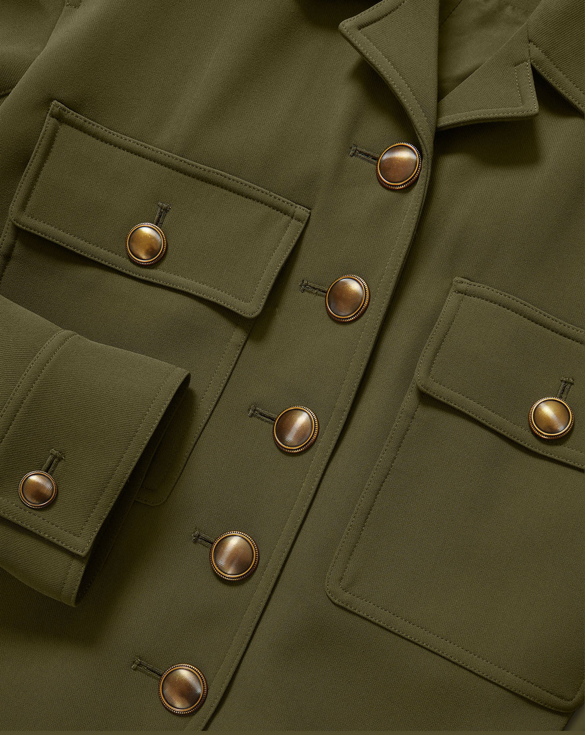 Veronica Beard | Molyneux Tailored Utility Jacket in Dark Green Loden Loden