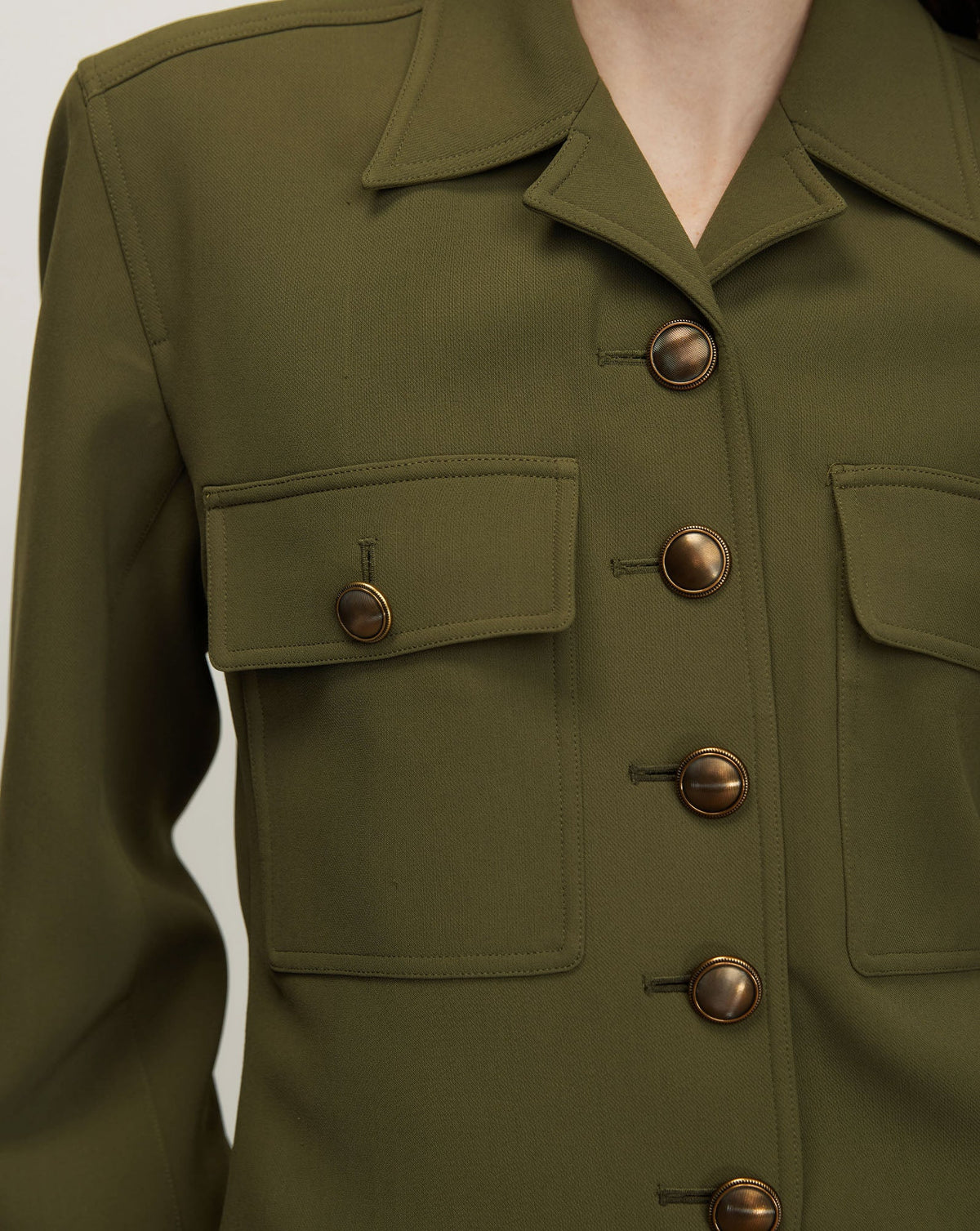 Veronica Beard | Molyneux Tailored Utility Jacket in Dark Green Loden Loden