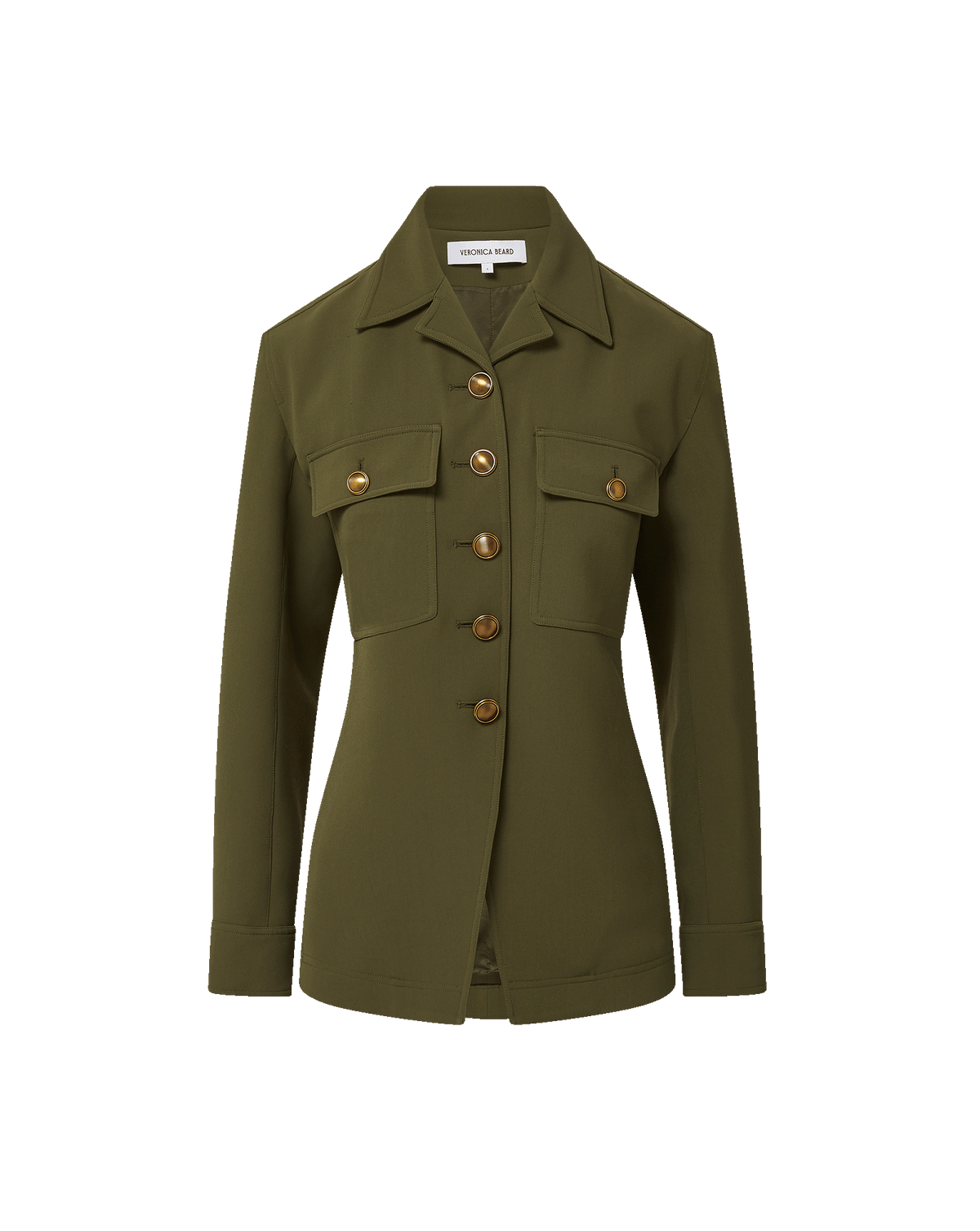 Veronica Beard | Molyneux Tailored Utility Jacket in Dark Green Loden Loden