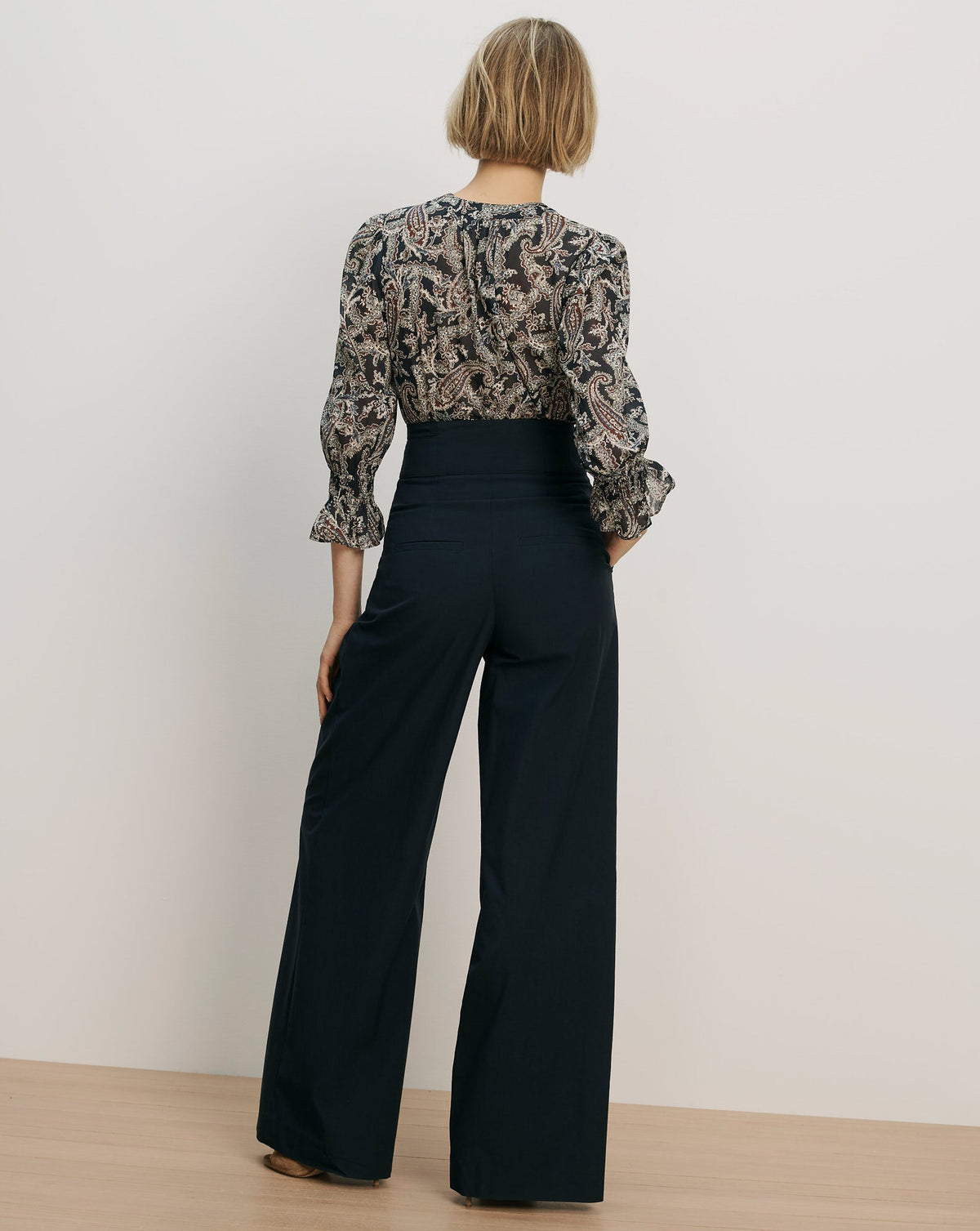 Veronica Beard | Ashlynn Paisley Blouse in Navy Multi Navy Multi