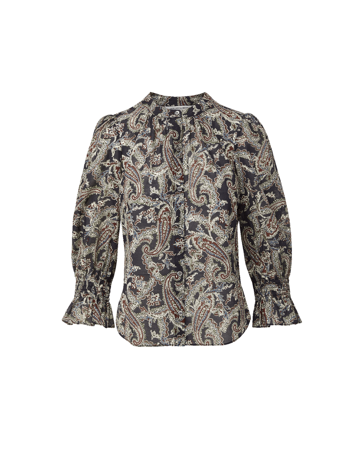 Veronica Beard | Ashlynn Paisley Blouse in Navy Multi Navy Multi