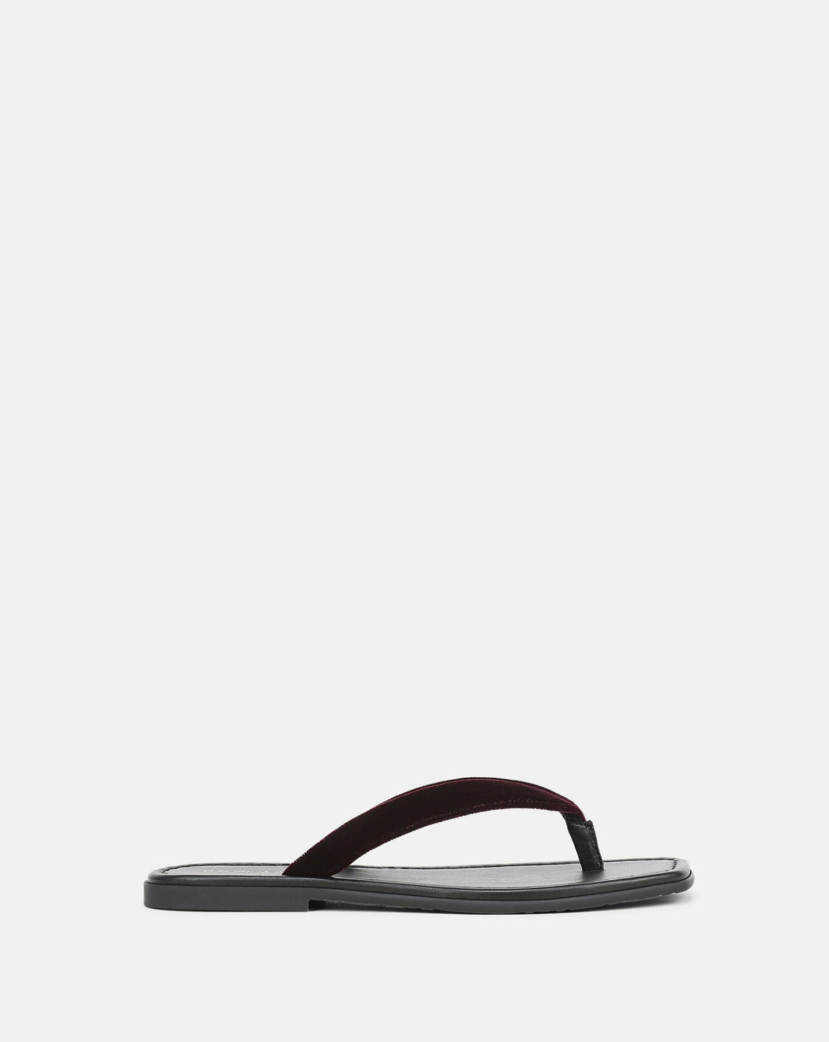 Veronica Beard | Clea Velvet Flip-Flop Sandal in Burgundy Pinot Noir Pinot Noir