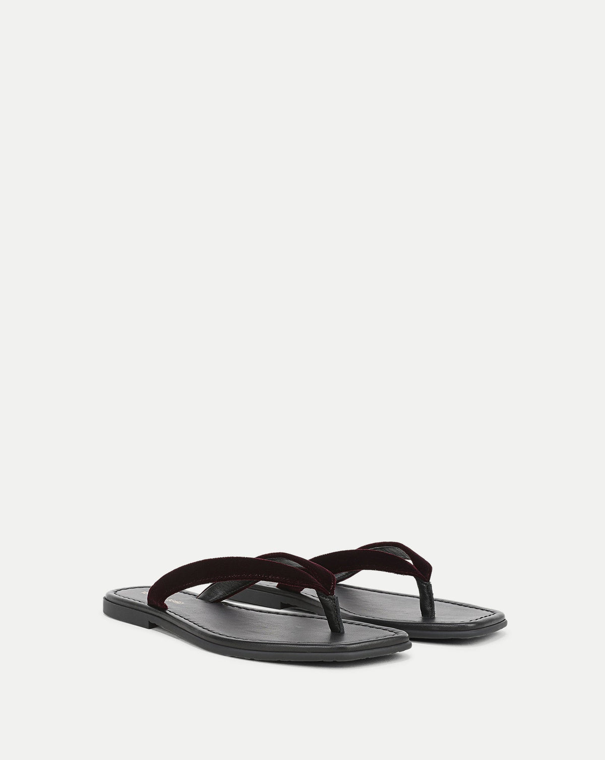 Veronica Beard | Clea Velvet Flip-Flop Sandal in Burgundy Pinot Noir Pinot Noir