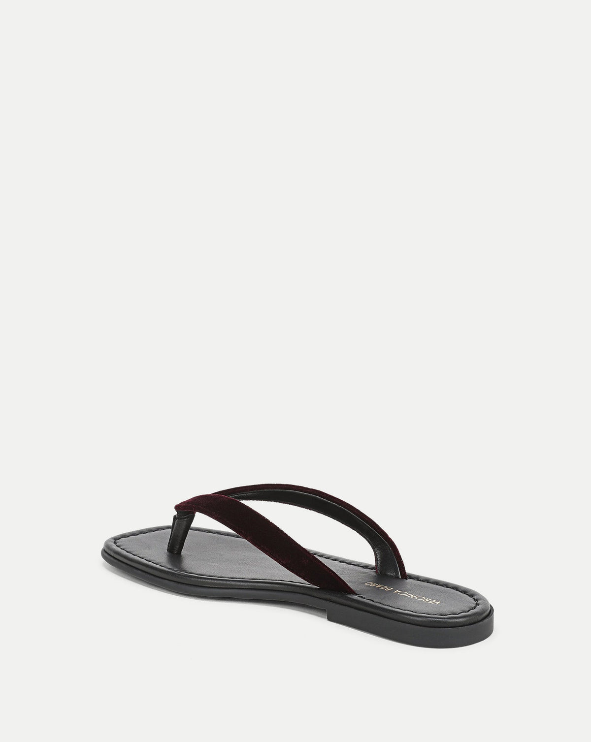 Veronica Beard | Clea Velvet Flip-Flop Sandal in Burgundy Pinot Noir Pinot Noir