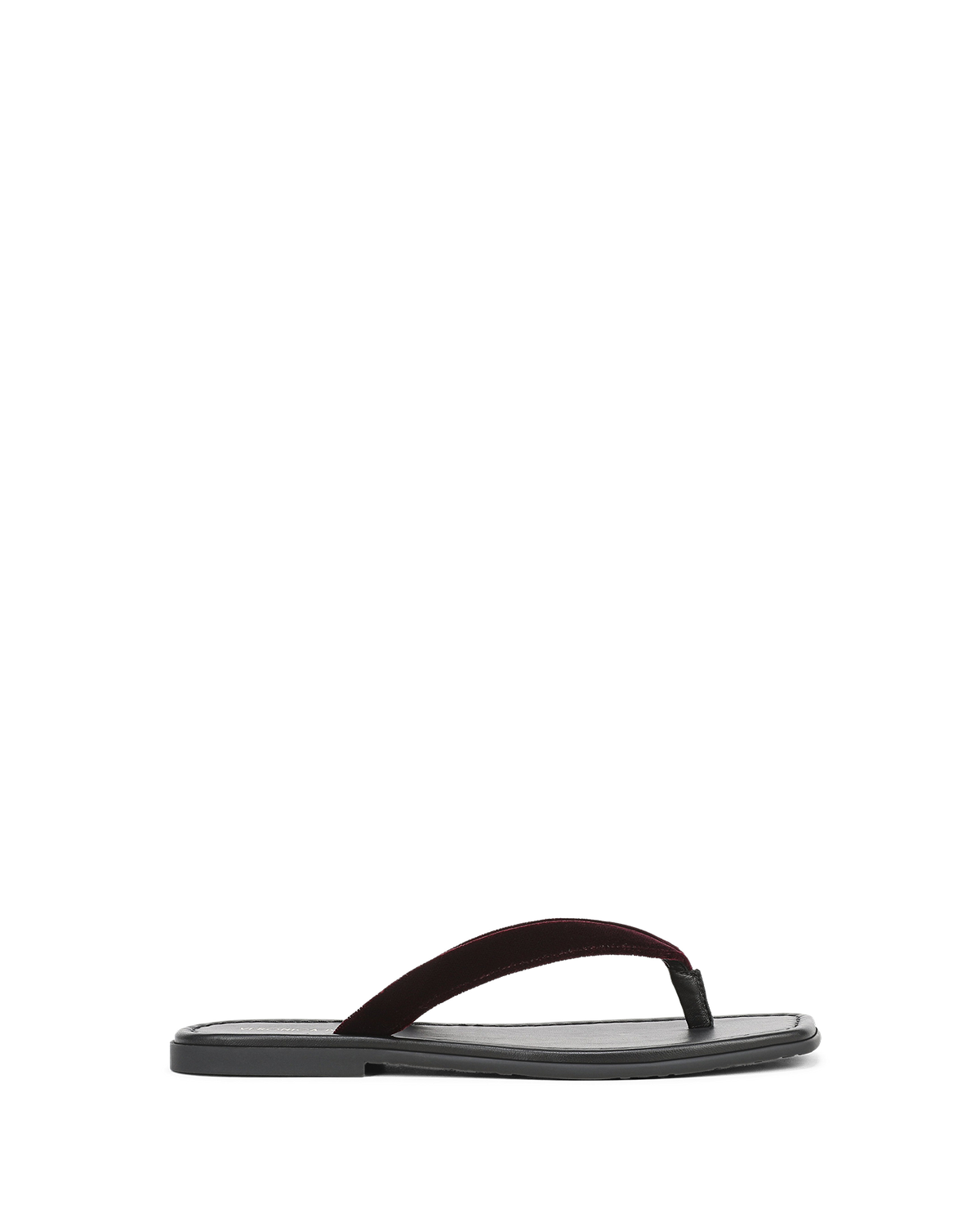 Veronica Beard | Clea Velvet Flip-Flop Sandal in Burgundy Pinot Noir Pinot Noir