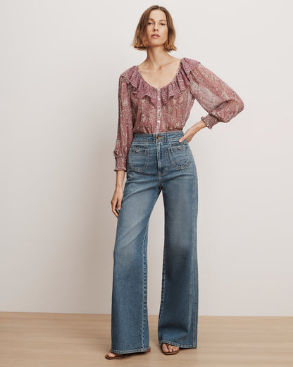 Veronica Beard | Hewitts Floral Blouse in Orchid Haze Multi Orchid Haze Multi