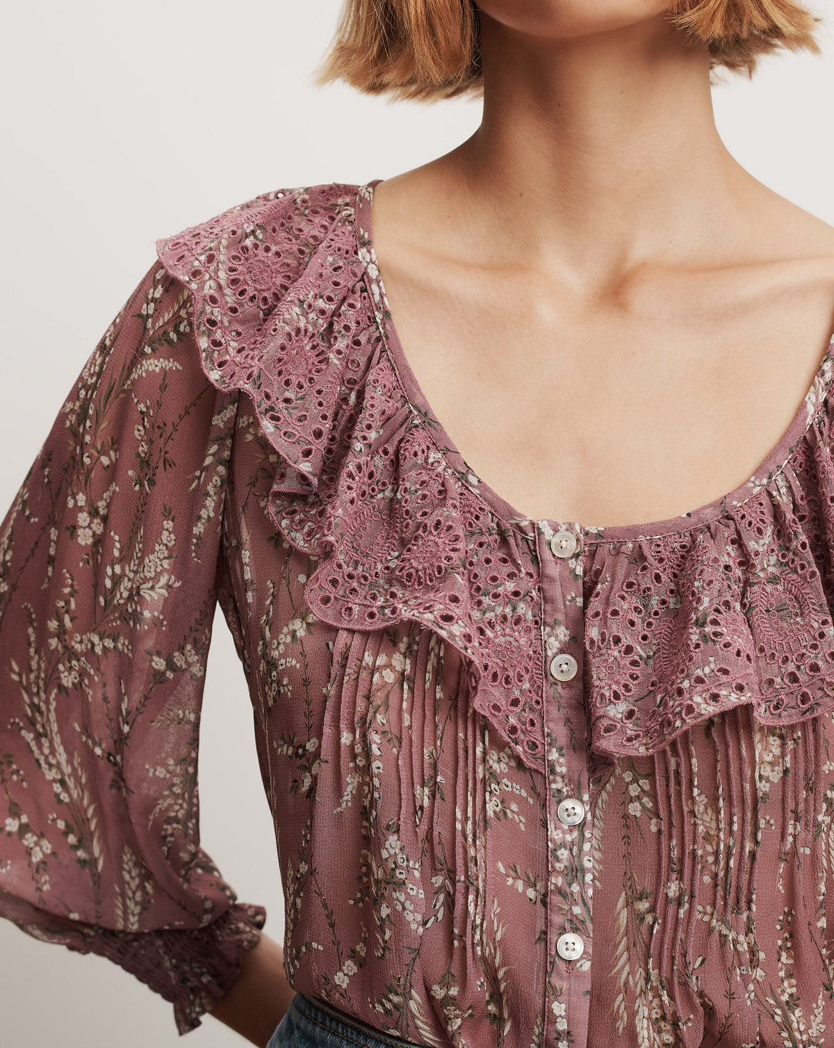 Veronica Beard | Hewitts Floral Blouse in Orchid Haze Multi Orchid Haze Multi