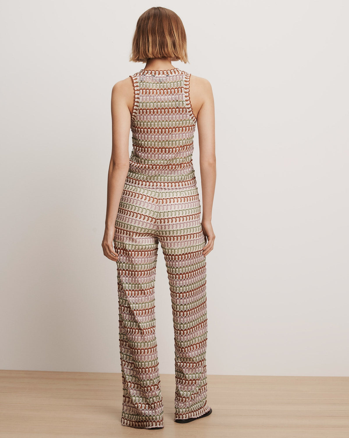 Veronica Beard | Rhett Crochet Tank Top in Deep Ochre/Dove White Multi Deep Ochre/Dove White Multi