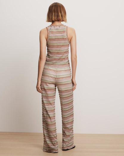 Veronica Beard | Rhett Crochet Tank Top in Deep Ochre/Dove White Multi Deep Ochre/Dove White Multi