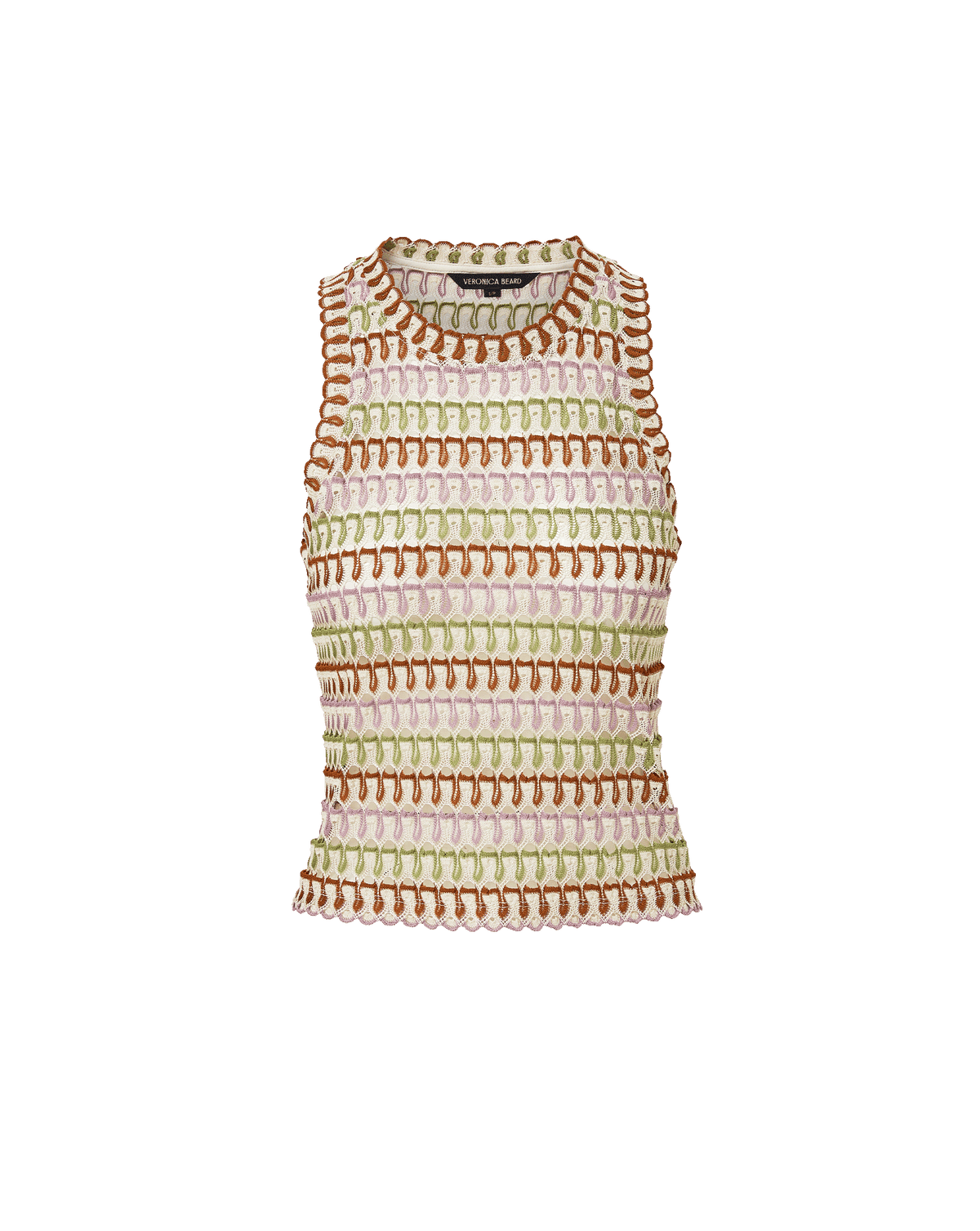 Veronica Beard | Rhett Crochet Tank Top in Deep Ochre/Dove White Multi Deep Ochre/Dove White Multi
