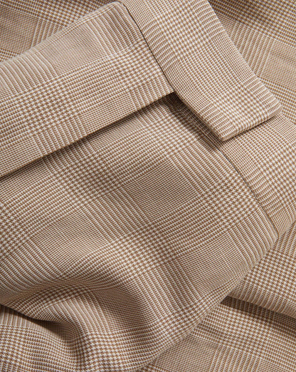 Veronica Beard | Broderick Plaid Pant in Beige Dark Acorn/Dove White Dark Acorn/Dove White