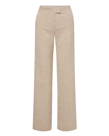 Veronica Beard | Broderick Plaid Pant in Beige Dark Acorn/Dove White Dark Acorn/Dove White