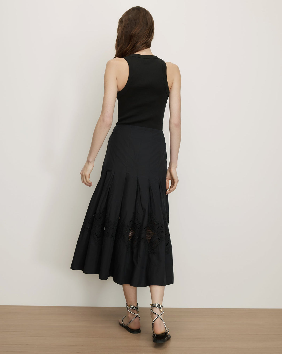 Veronica Beard | Fynnley Embroidered Midi Skirt in Black Black