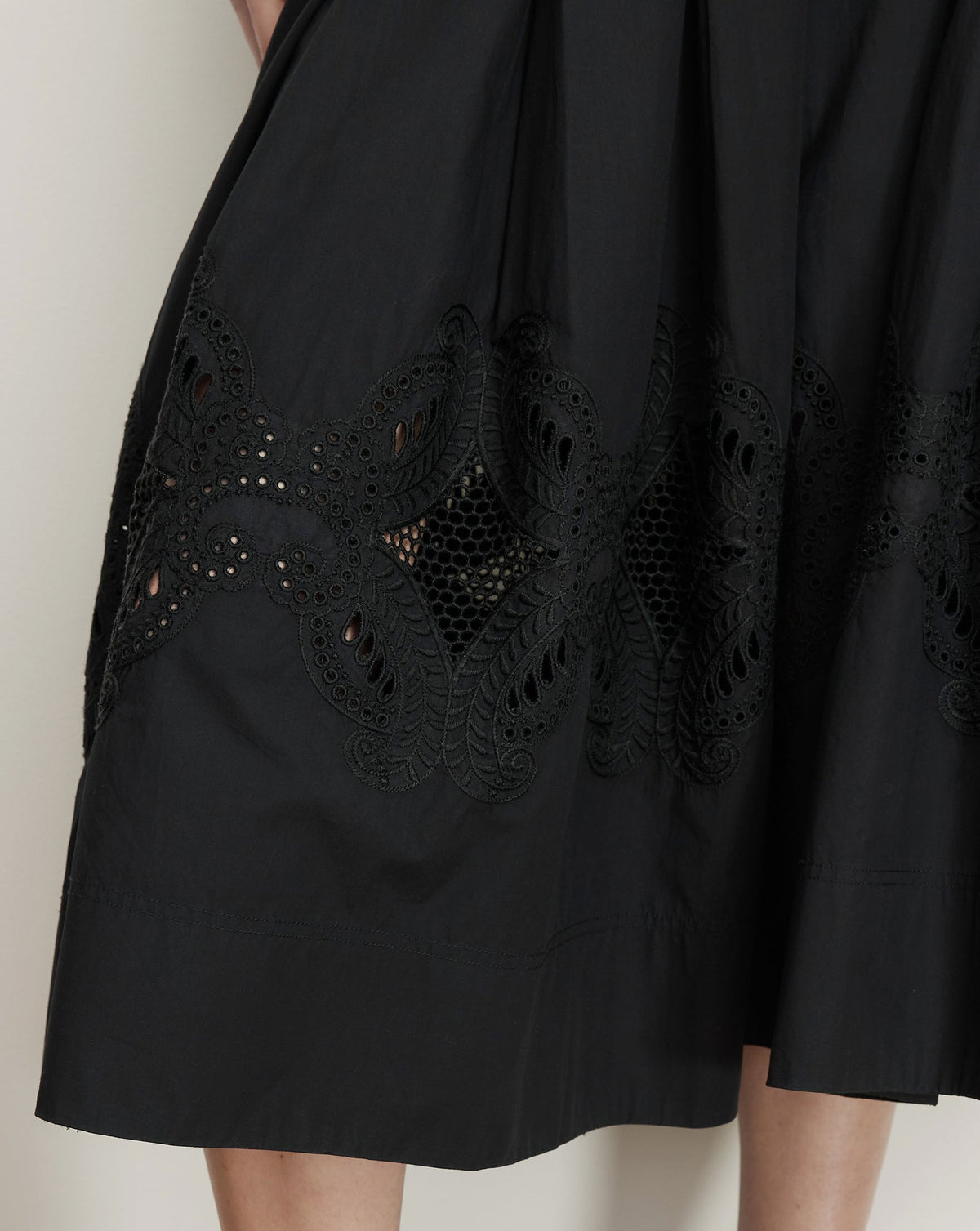 Veronica Beard | Fynnley Embroidered Midi Skirt in Black Black