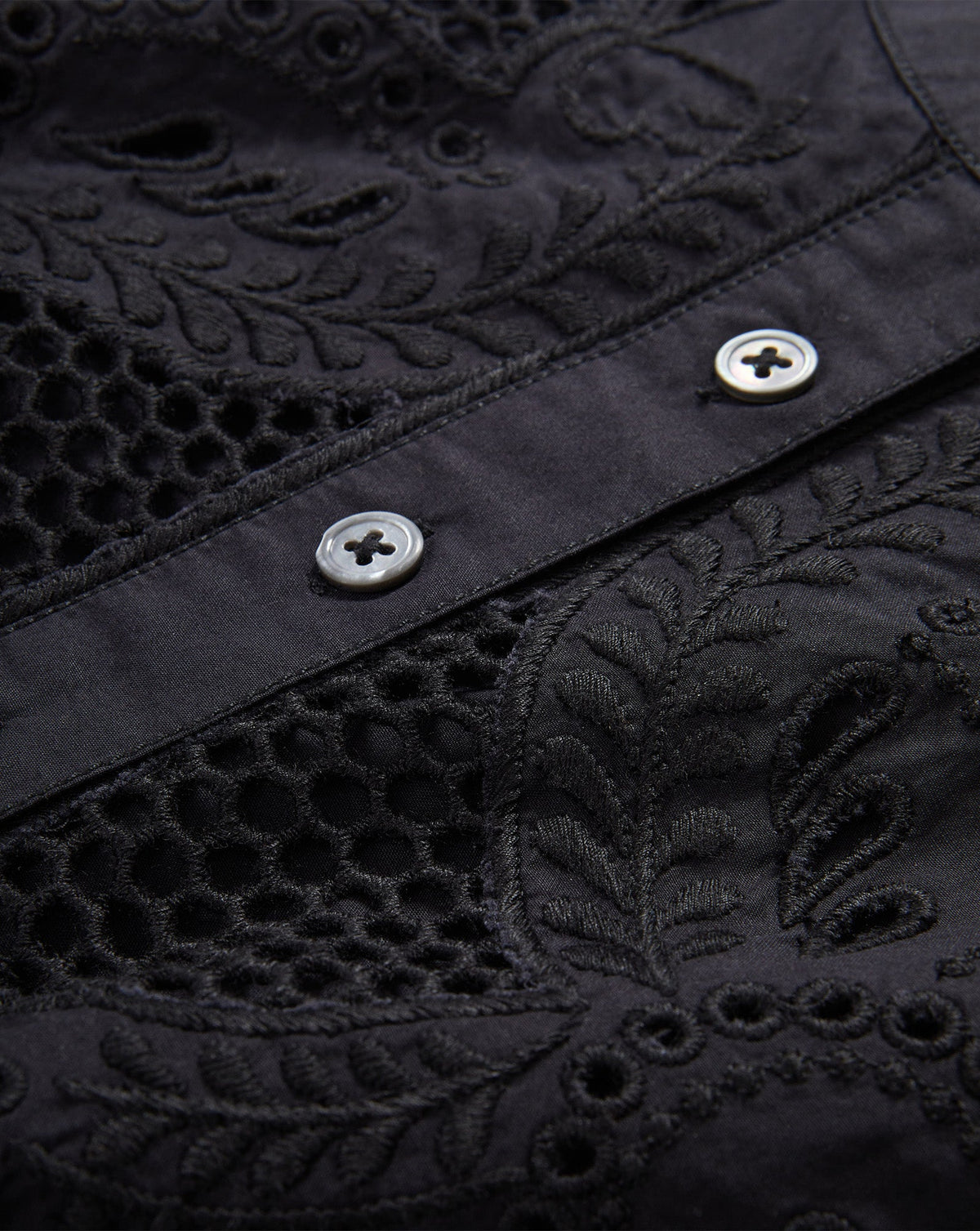 Veronica Beard | Haleem Eyelet Mini Dress in Black Black