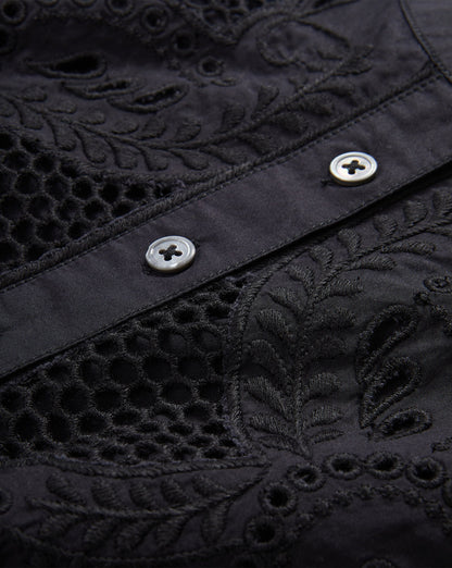 Veronica Beard | Haleem Eyelet Mini Dress in Black Black