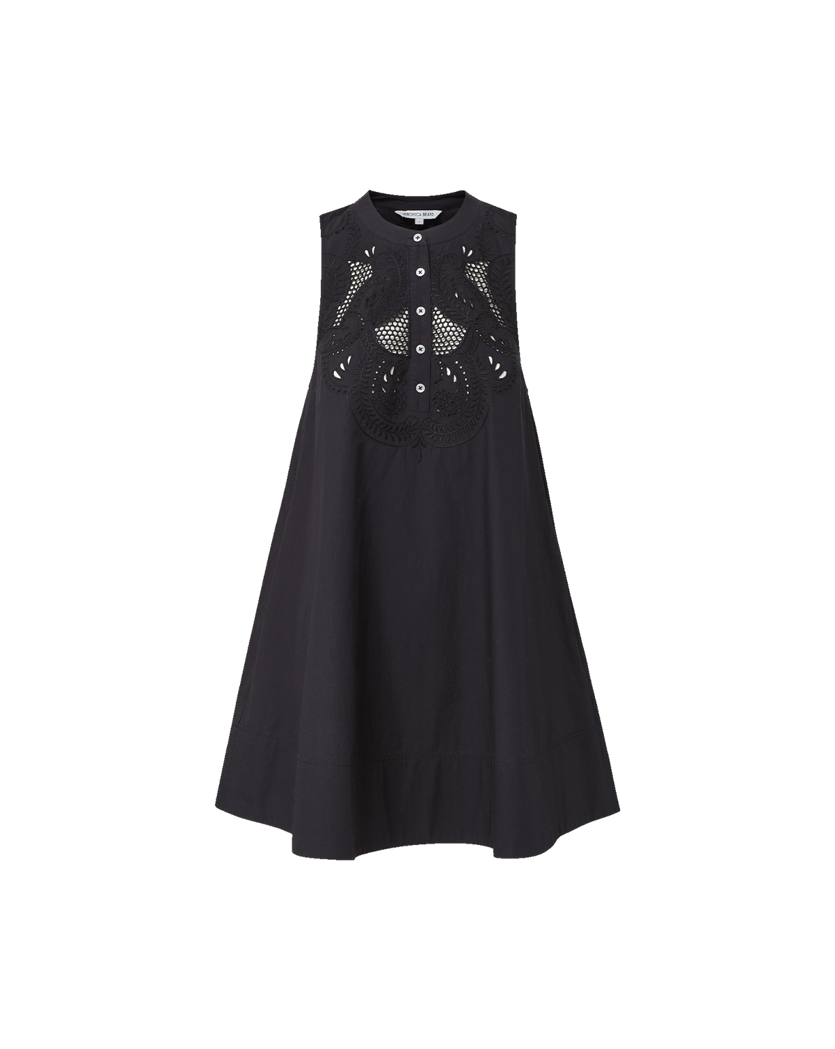 Veronica Beard | Haleem Eyelet Mini Dress in Black Black