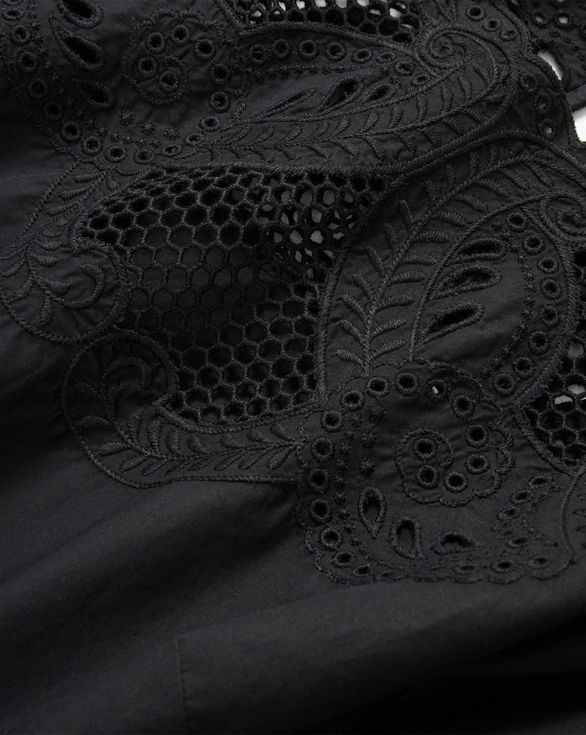 Veronica Beard | Errol Embroidered Top in Black Black