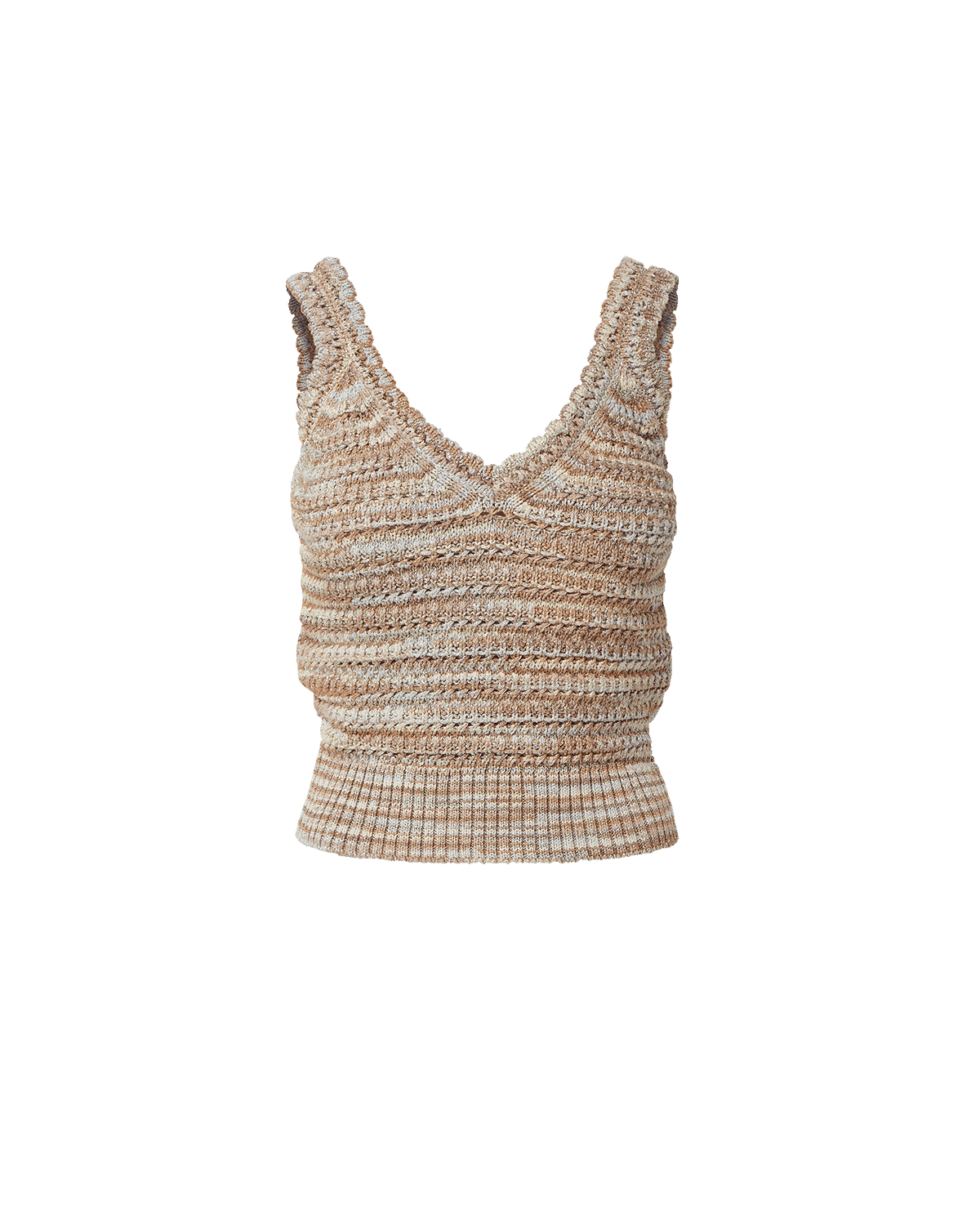 Veronica Beard | Selwyn Knit Tank Top in Beige Multi Beige Multi