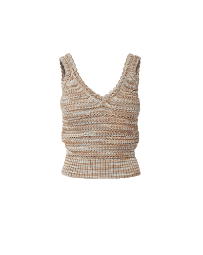 Veronica Beard | Selwyn Knit Tank Top in Beige Multi Beige Multi