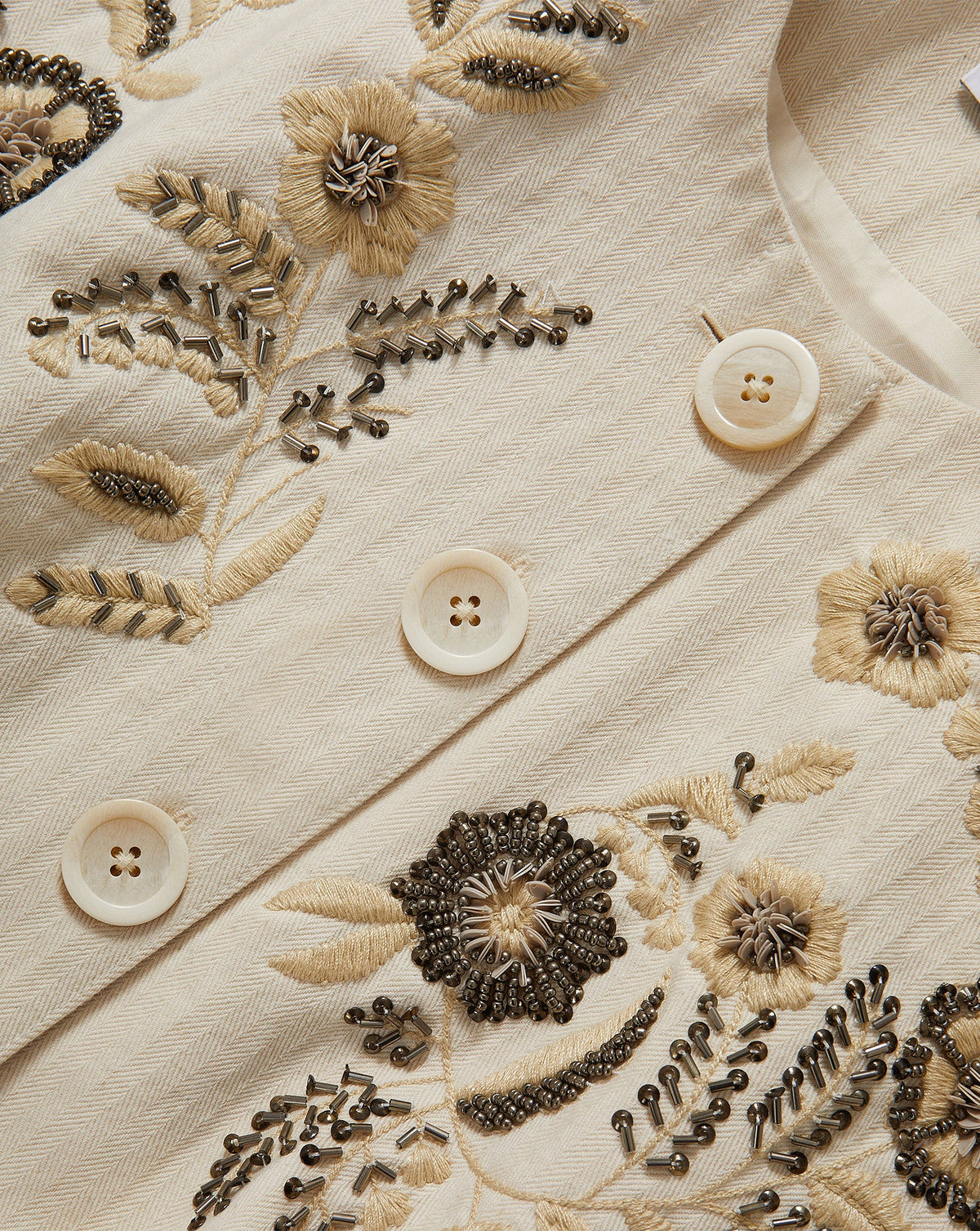 Veronica Beard | Emeren Embroidered Jacket in Ecru Ecru
