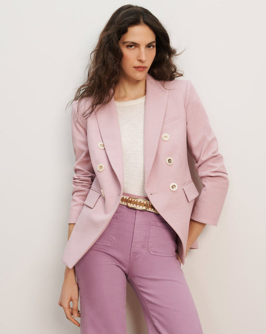 Veronica Beard | Miller Seersucker Dickey Jacket in Light Purple Pale Orchid Haze