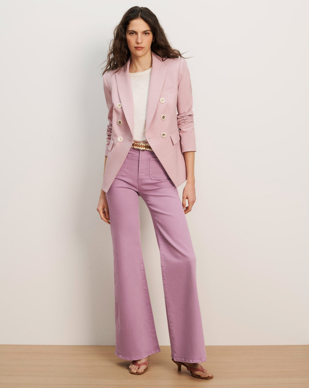 Veronica Beard | Miller Seersucker Dickey Jacket in Light Purple Pale Orchid Haze