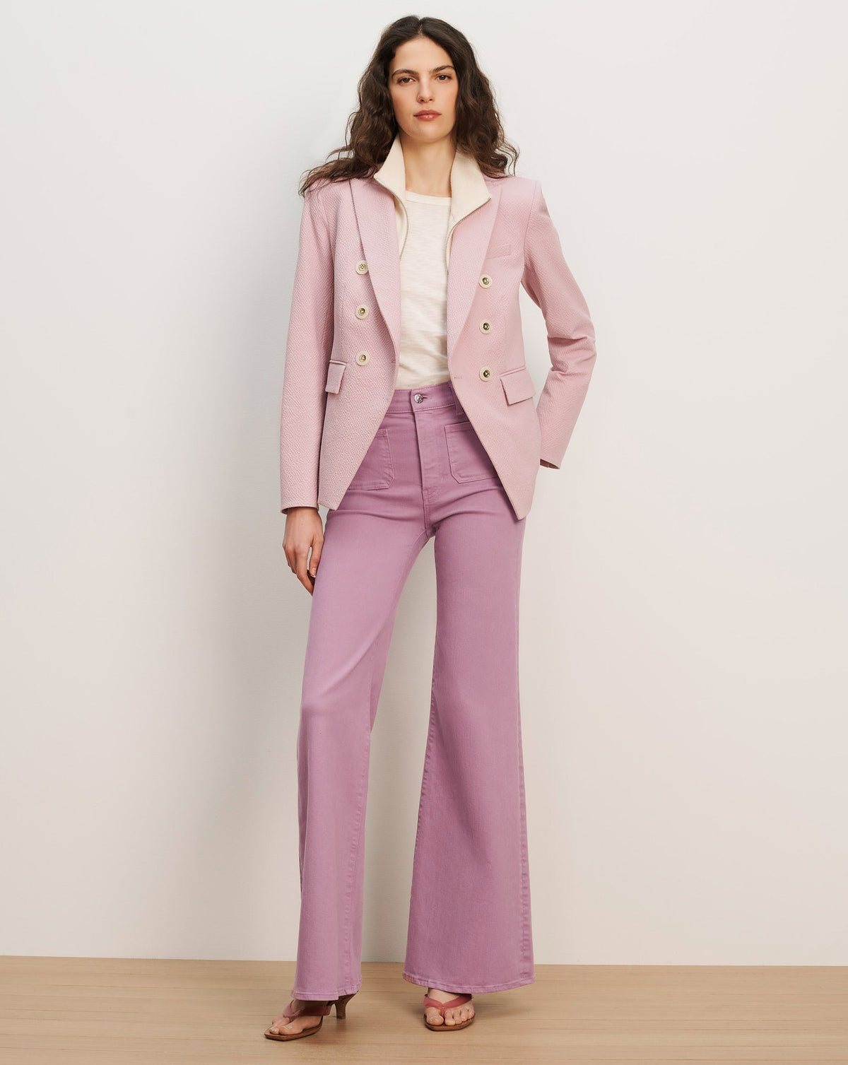 Veronica Beard | Miller Seersucker Dickey Jacket in Light Purple Pale Orchid Haze
