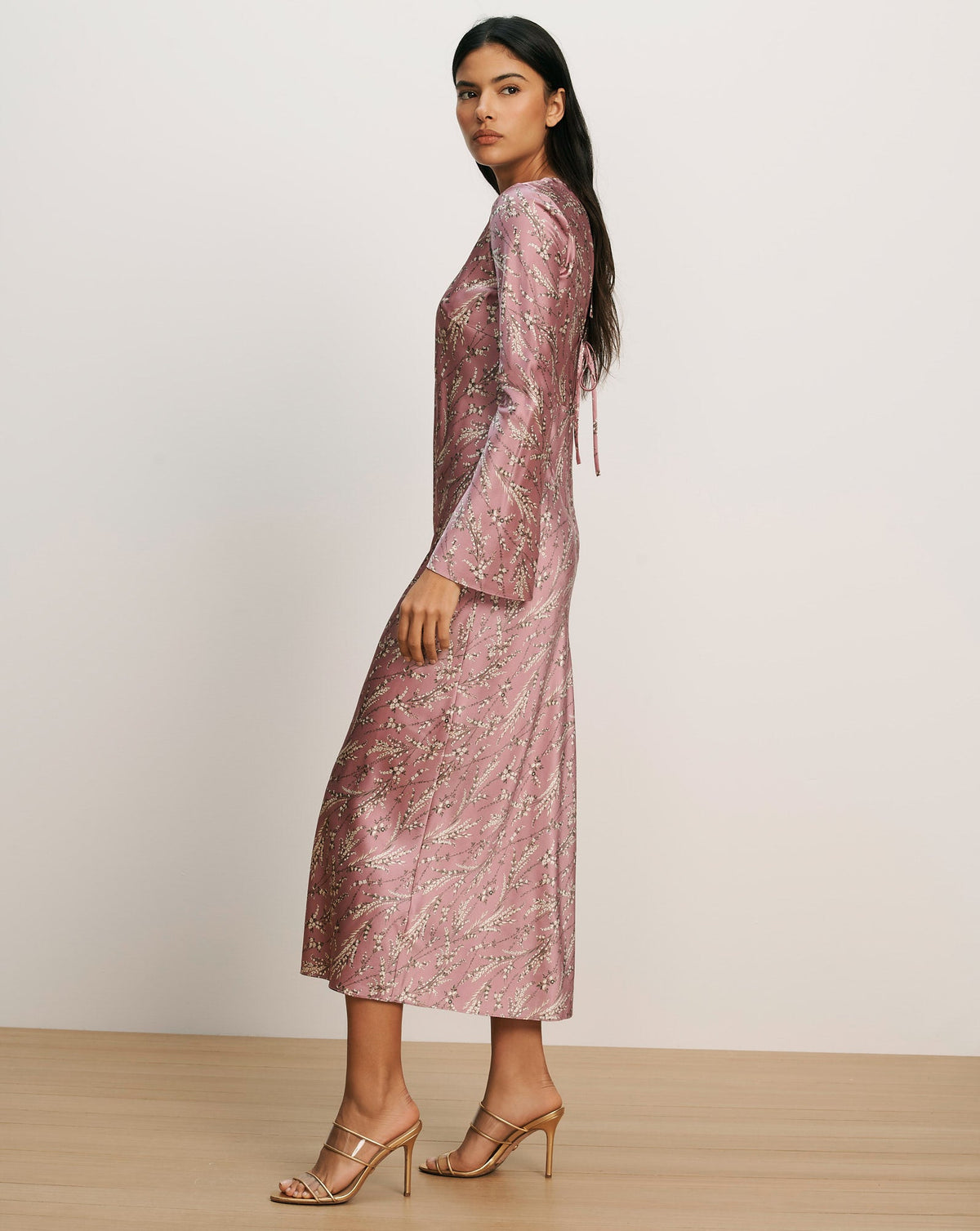 Veronica Beard | Gemma Silk-Blend Midi Dress in Purple Floral Orchid Haze Multi
