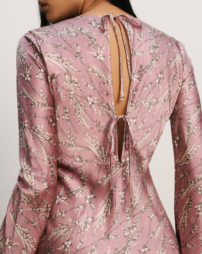Veronica Beard | Gemma Silk-Blend Midi Dress in Purple Floral Orchid Haze Multi