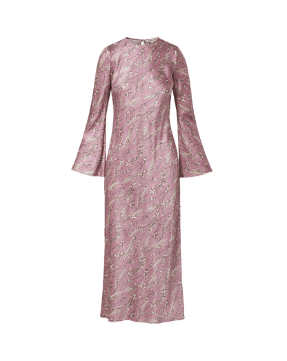Veronica Beard | Gemma Silk-Blend Midi Dress in Purple Floral Orchid Haze Multi