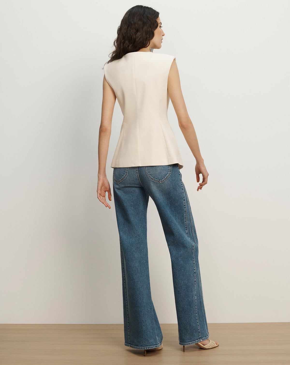 Veronica Beard | Gillson Tailored Vest in Ecru Ecru