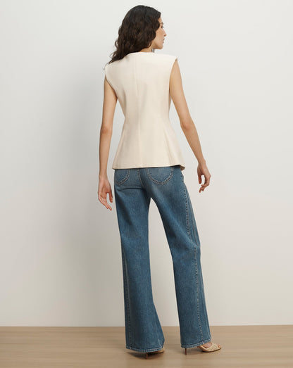Veronica Beard | Gillson Tailored Vest in Ecru Ecru