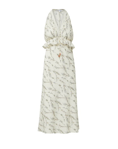 Veronica Beard | Dominick Floral Midi Dress in Dove White Multi Dove White Multi