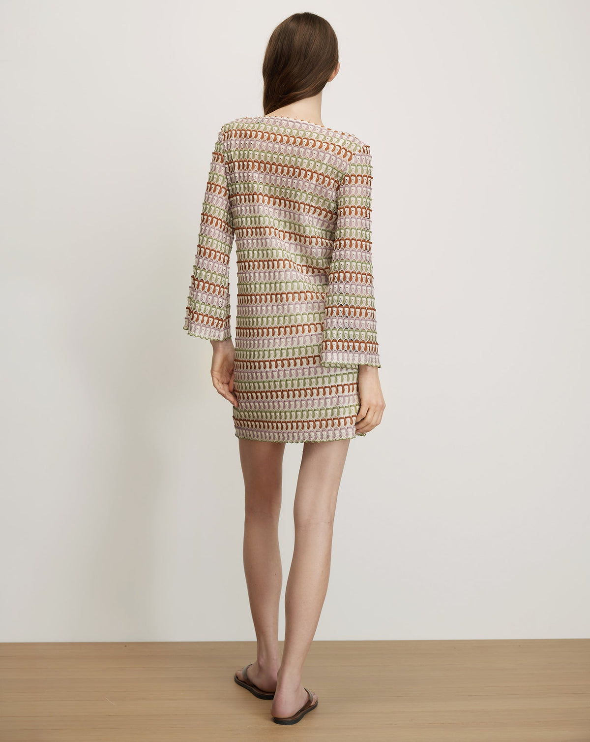 Veronica Beard | Novien Crochet Mini Dress in Deep Ochre/Dove White Multi Deep Ochre/Dove White Multi