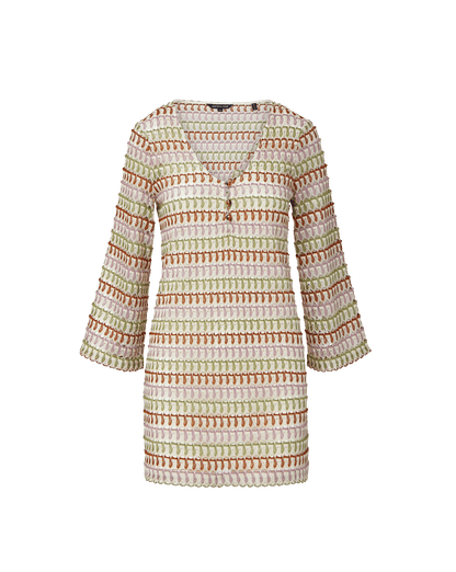 Veronica Beard | Novien Crochet Mini Dress in Deep Ochre/Dove White Multi Deep Ochre/Dove White Multi
