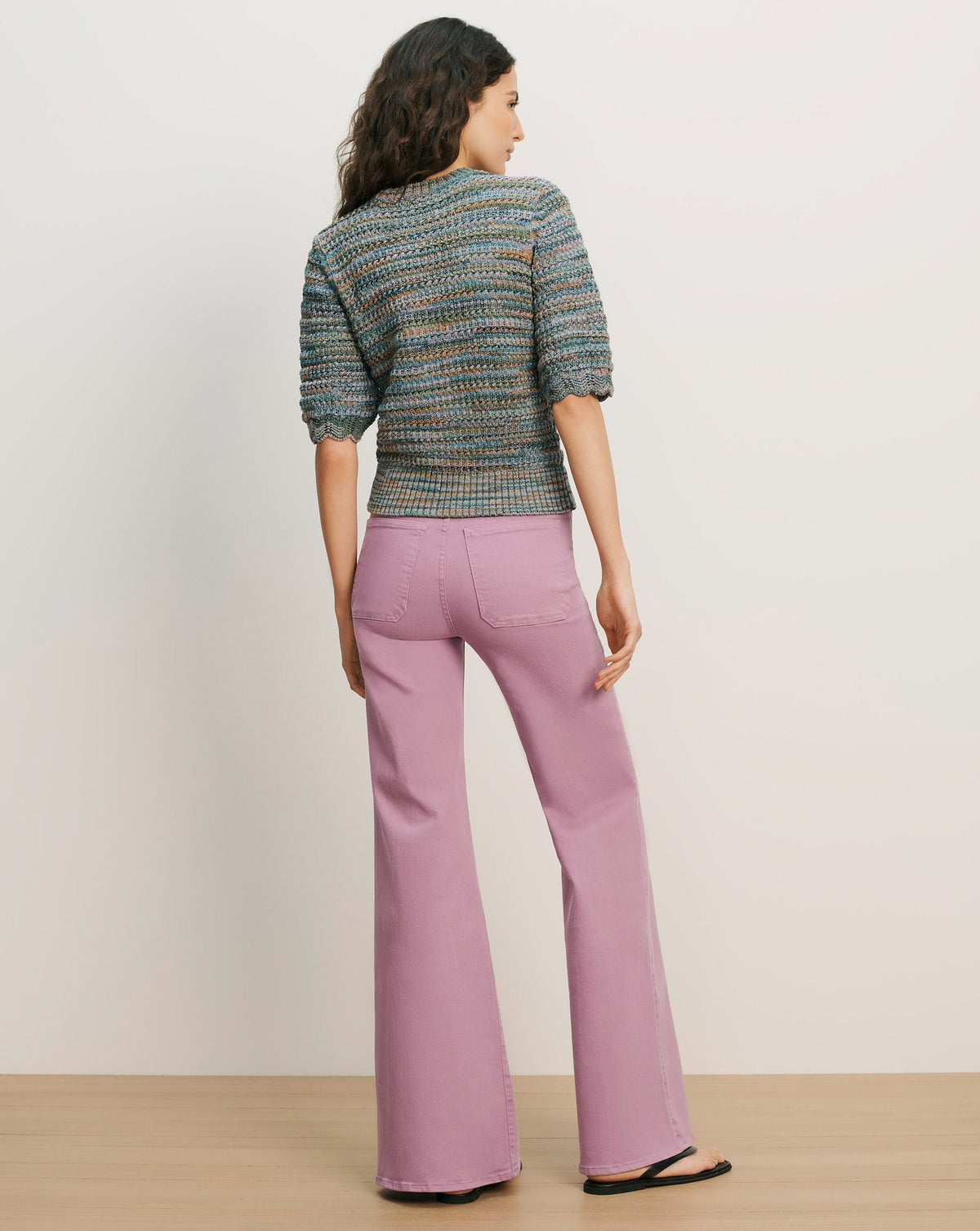 Veronica Beard | Merivale Half-Sleeve Sweater in Blue Multi Stone Army Multi