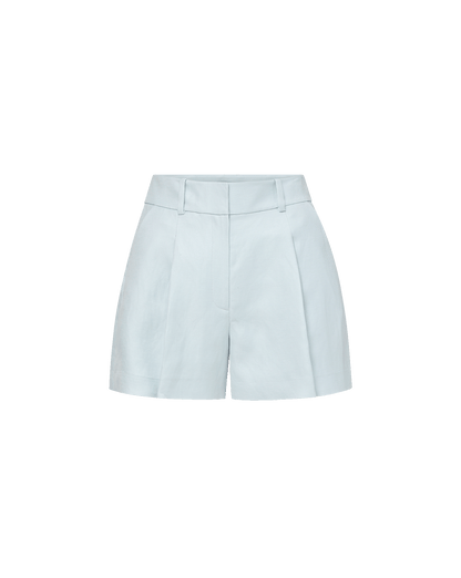 Veronica Beard | Craig Pleated Short in Light Blue River Mist River Mist