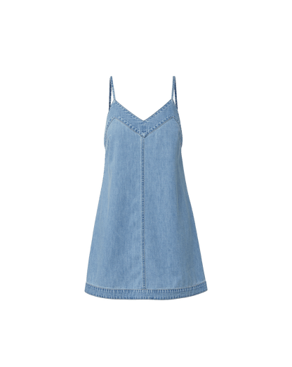 Veronica Beard | Chapmond Mini Dress in Blue Chambray Big Splash Big Splash