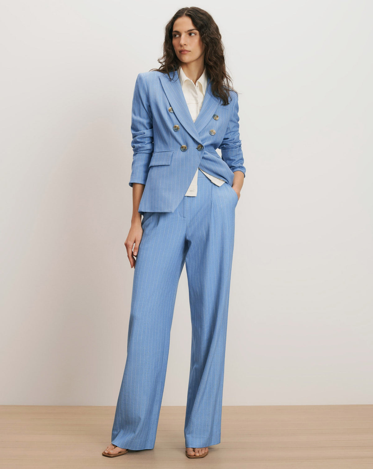 Veronica Beard | Slate Cotton Twill Dickey in Dove White Dove White