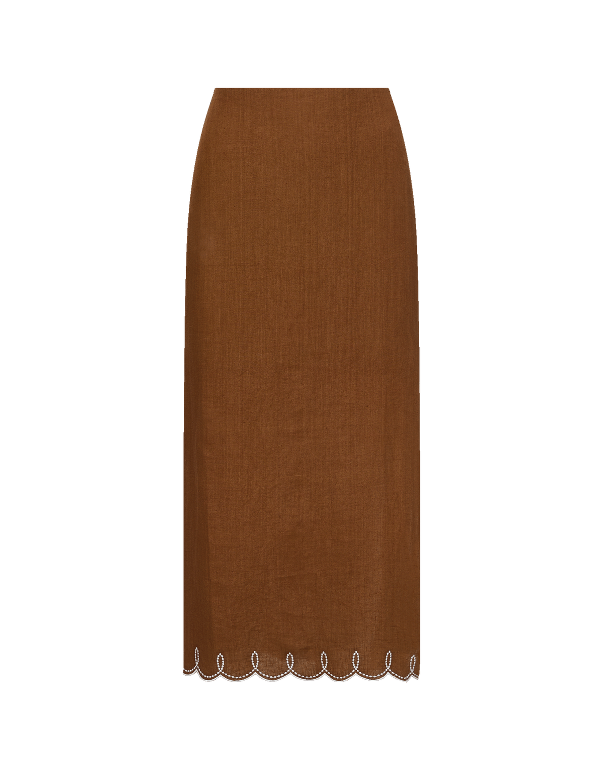 Veronica Beard | Malou Linen Maxi Skirt in Light Brown Deep Ochre