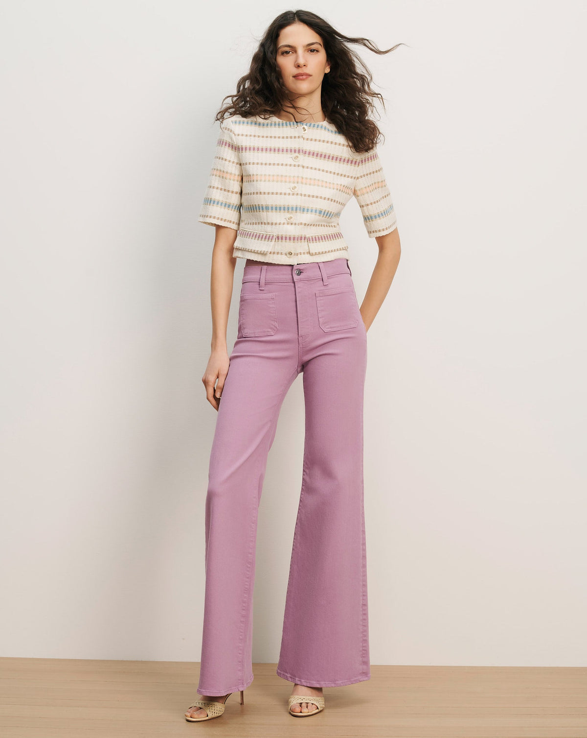 Veronica Beard | Orville Striped Lady Jacket in Ecru Multi Ecru Multi