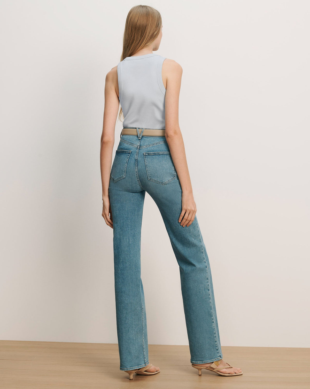 Veronica Beard | Jordyn Cropped Tank Top in Light Blue River Mist